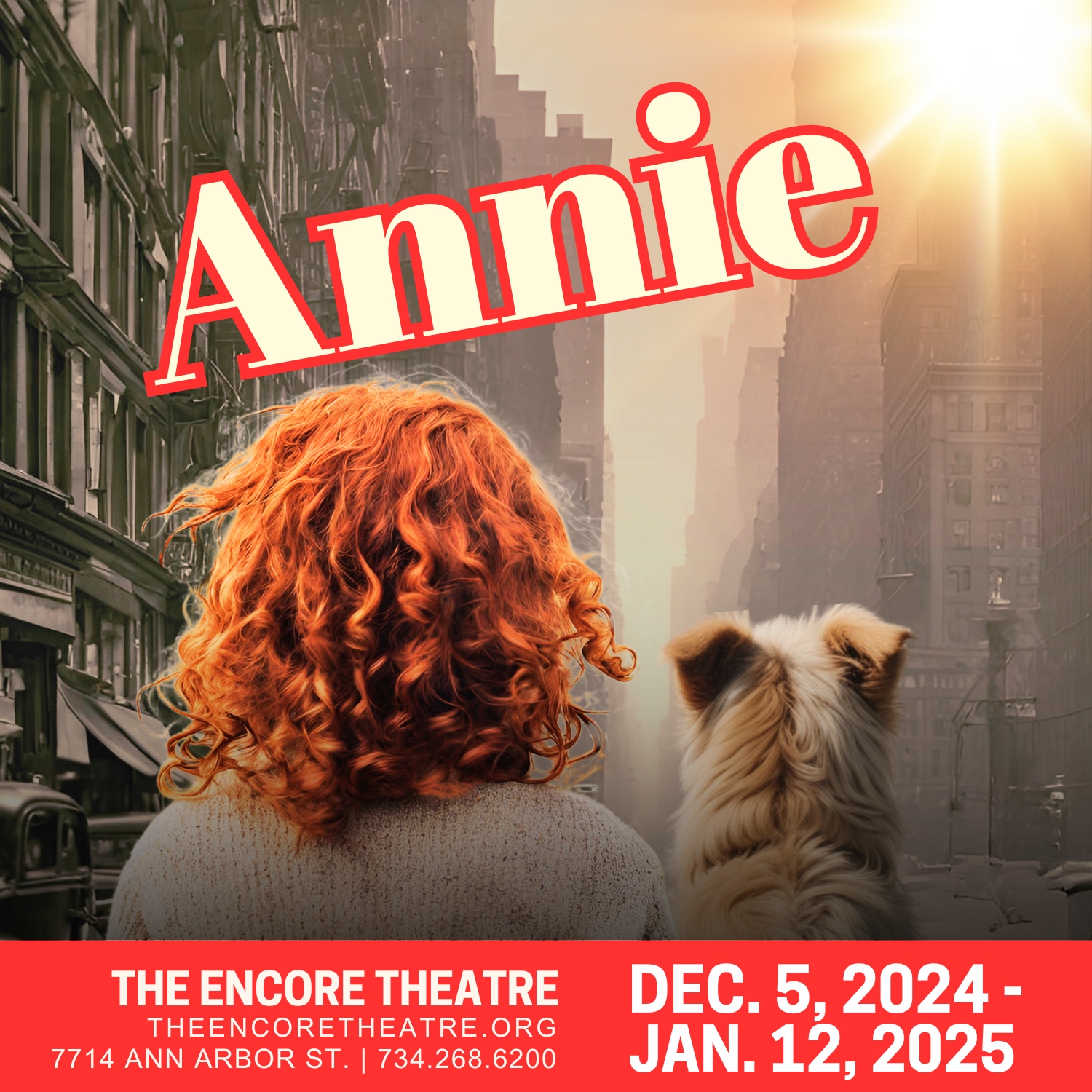 Annie and dog in the city